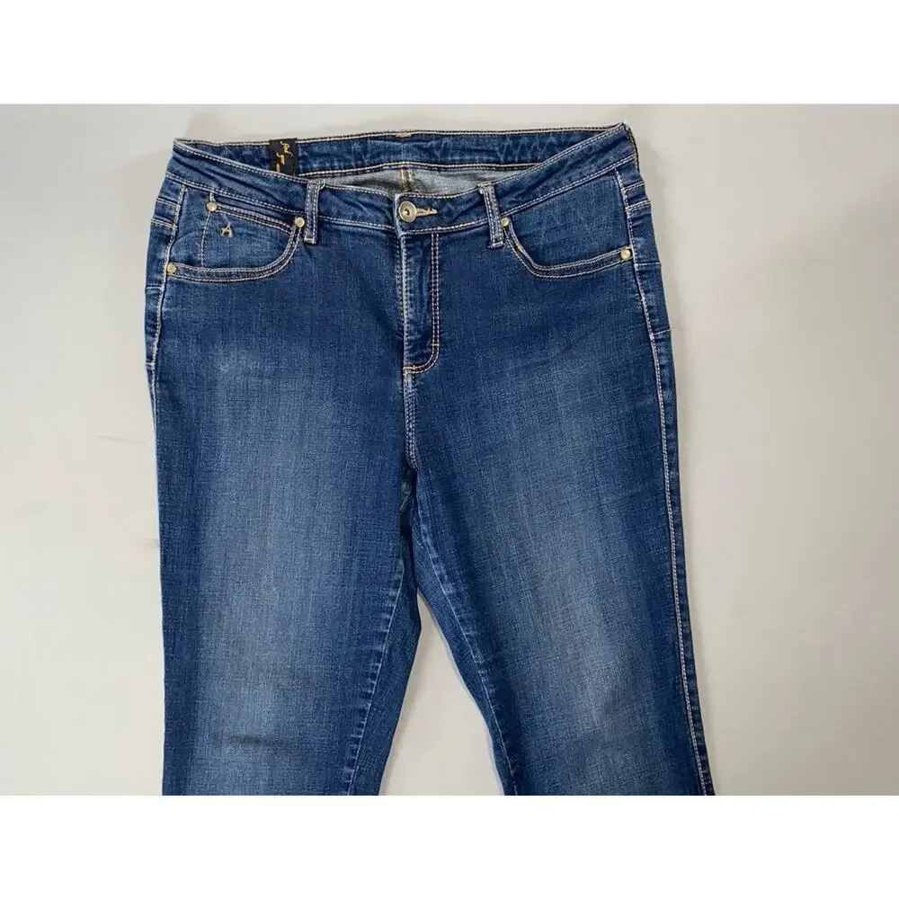 Aura by Wrangler Bootcut 5-Pocket Stretch Denim Jeans. Medium Wash, Women's 12. - Picture 5 of 9